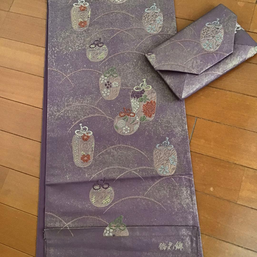 袋帯 結婚式バッグ 数寄屋袋　茶道 初釜 仕覆 未使用正絹袋帯 リメイク348