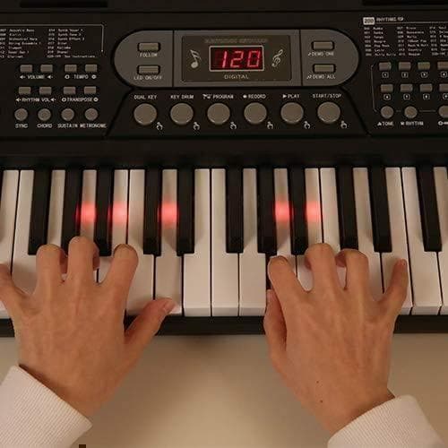 【M2183-114-80】61鍵盤 光る電子ピアノ 初心者向け多機能モデル