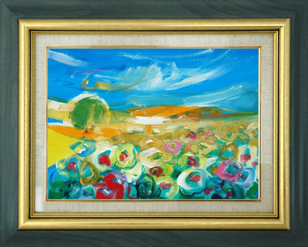 油絵 菅家令子 絵 絵画 インテリア uF6-050610 風景