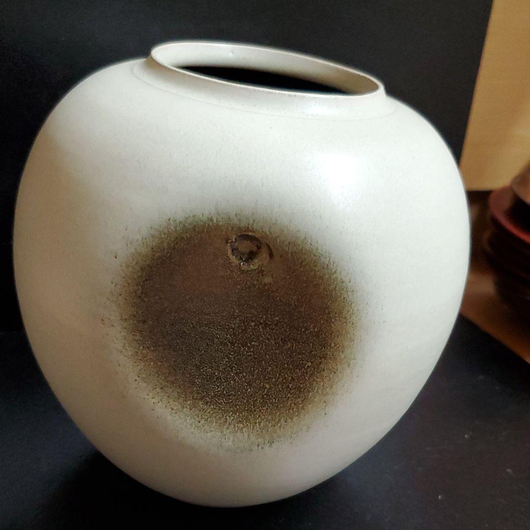 陶器　窯変三方花器