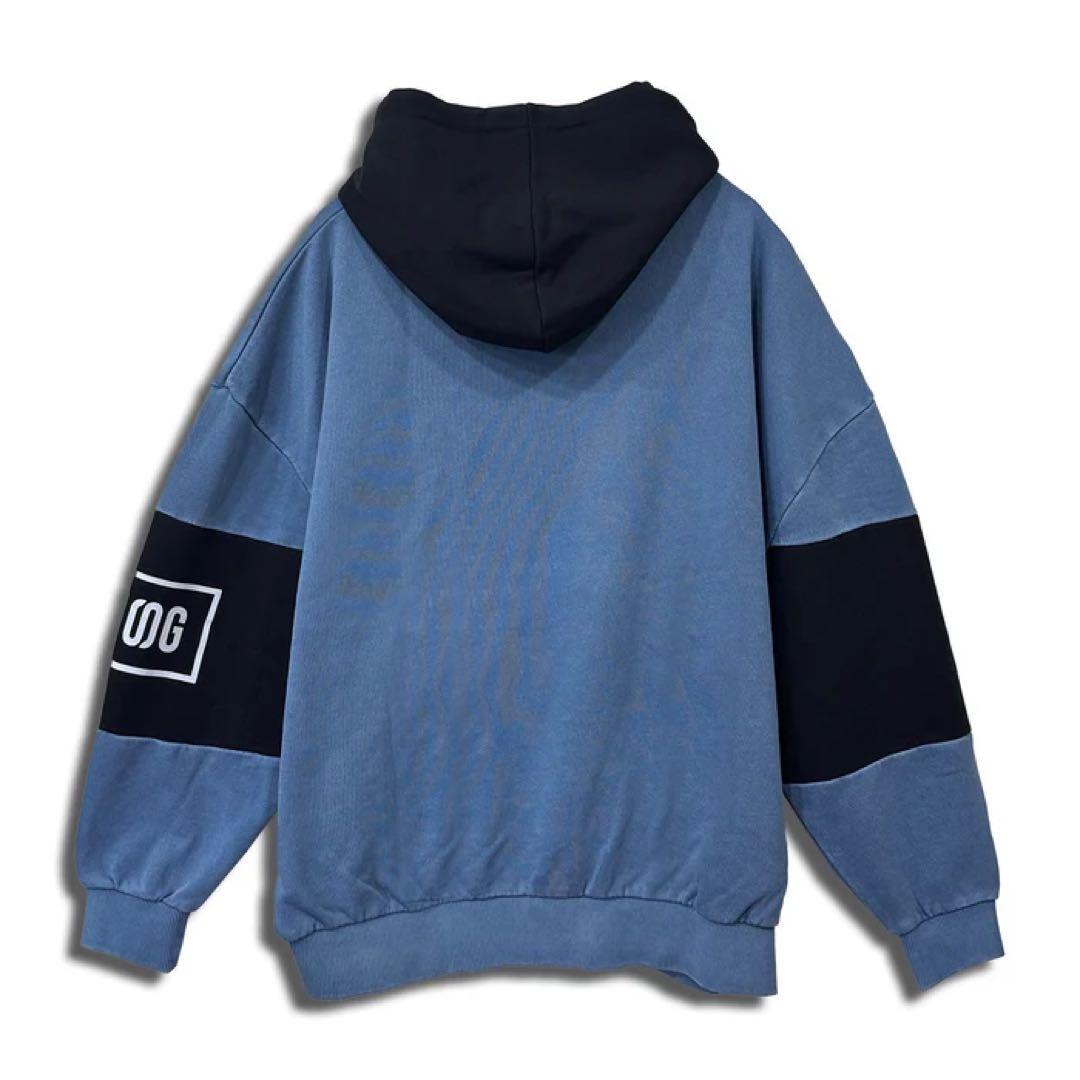 BMSGツートンジップパーカー BLUE OVERサイズ