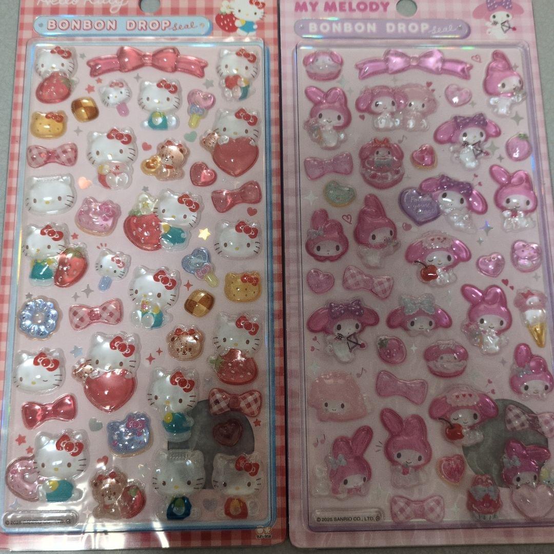 【正規品】サンリオ　大サイズ　第二弾　ボンボンドロップシール　8枚　コンビニ不可