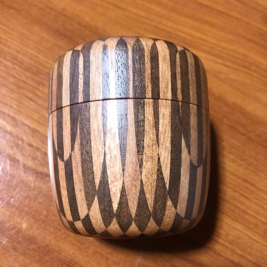 寄木細工 箱根細工 棗 なつめ 茶入れ 無垢 合子 茶道具 茶道 抹茶 茶筒
