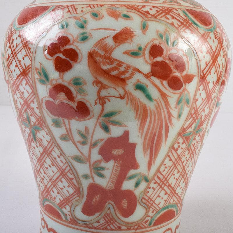 中国　赤絵　花鳥文瓶　C　R8941