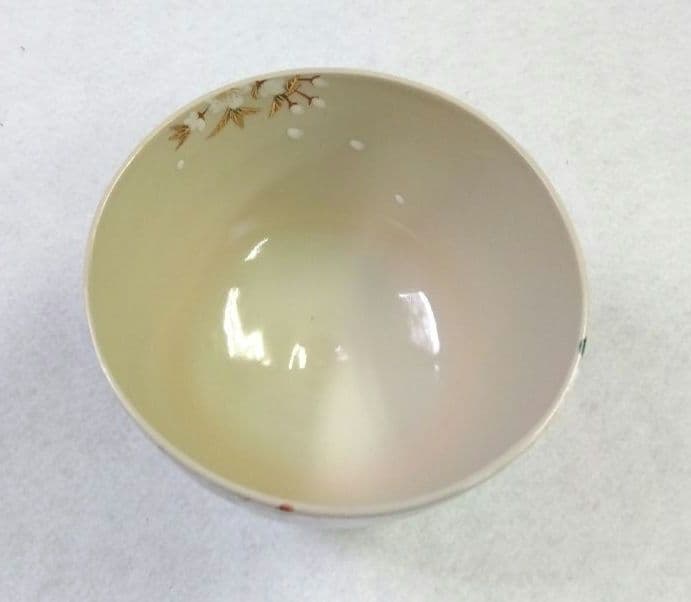 茶道具 茶碗 色絵 山桜 加藤八佳 加藤如水 京焼 清水焼 花見 桜吹雪 桜