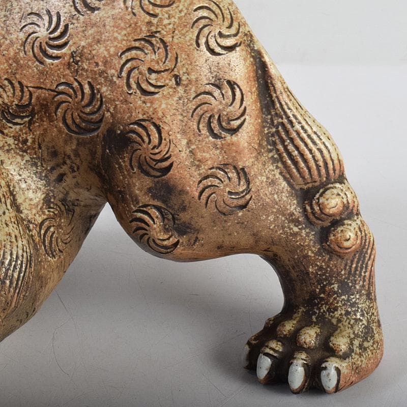 備前焼　古備前　獅子　置物　D　R7072B