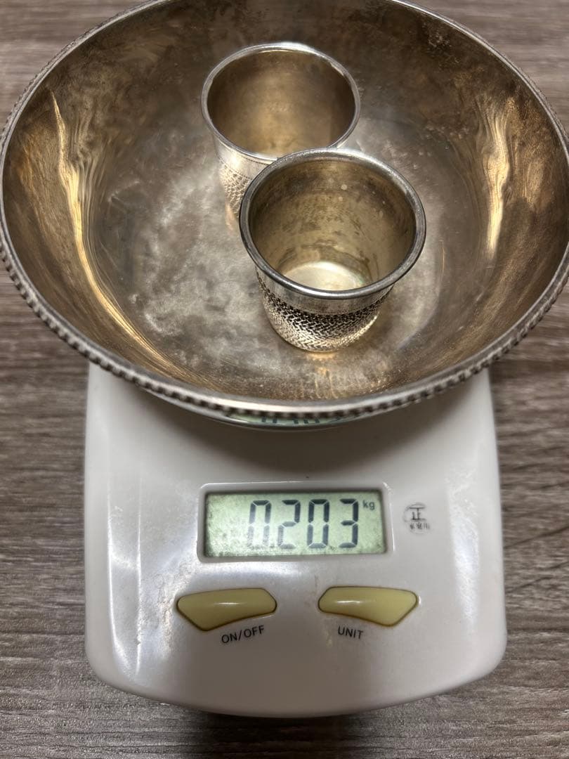 銀製 ボウルとカップセット