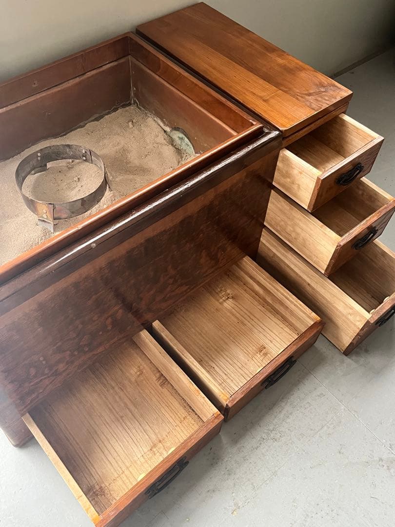 囲炉裏テーブル 座卓 引出し付き 火鉢 ローテーブル 手あぶり 暖炉 和家具