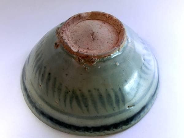 碗■安南染付 歪み茶碗 古い平鉢 酒器 古玩 唐物 中国 古美術 時代物 骨董■