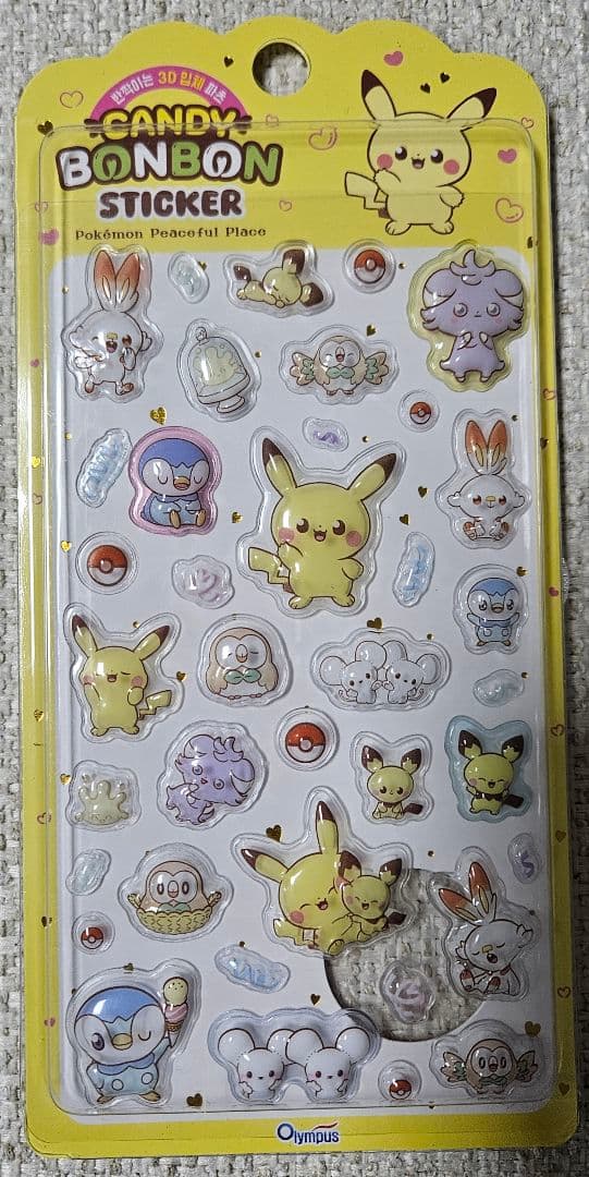 韓国限定 ポケモン ポケピース ステッカー ８枚セット