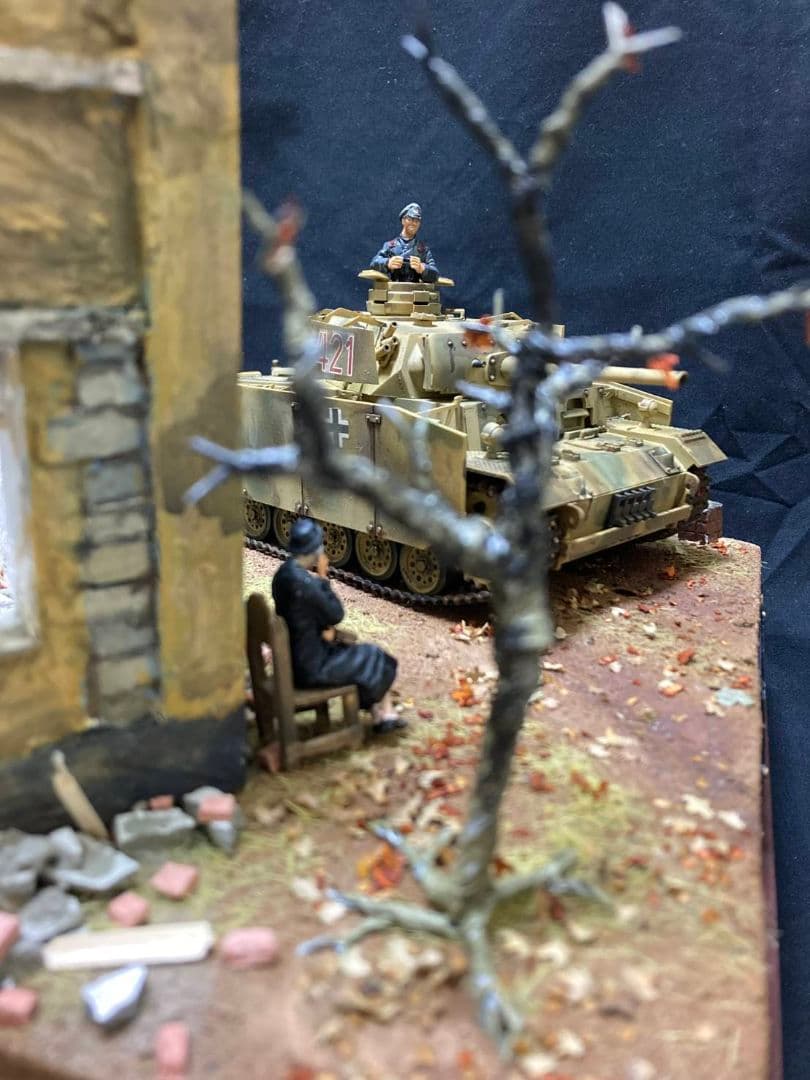 ドイツIII号戦車　ミリタリー　ジオラマ