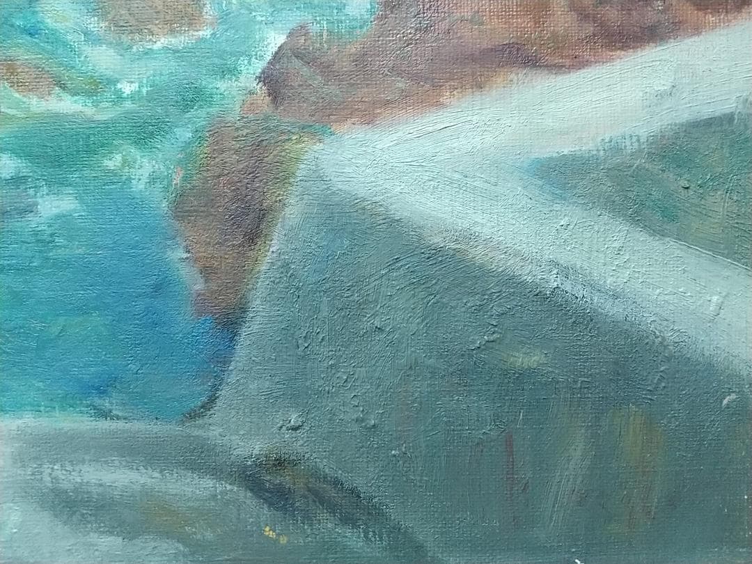 F8「雲流れる房州白浜」 絵画 油絵 油彩画 風景画 アート