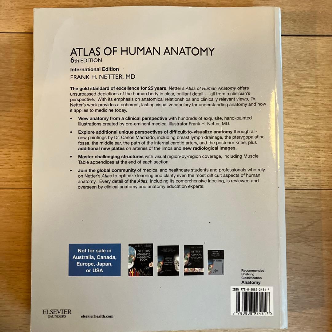 健康・医学 ATLAS OF HUMAN ANATOMY 6th EDITION