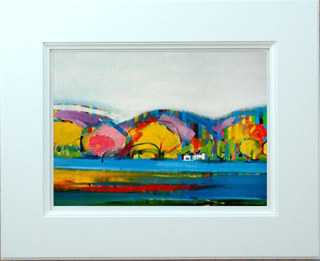 油絵 菅家令子 絵 絵画 インテリア uF6-081811 風景 秋の紅葉