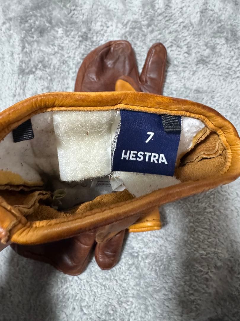 Hestra 3フィンガー　レザー グローブ サイズ7