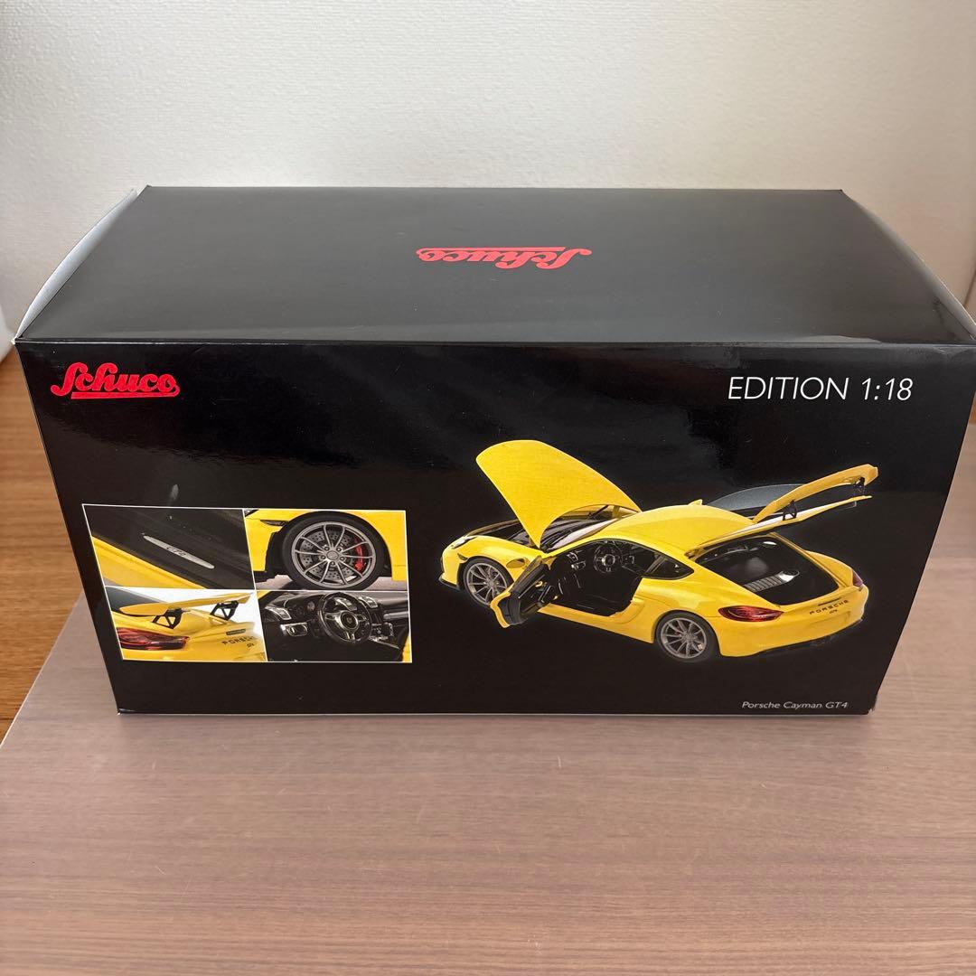 シュコー　ポルシェ　981 ケイマン　gt4 1/18 イエロー ミニカー