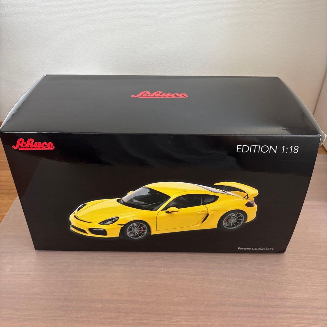 シュコー　ポルシェ　981 ケイマン　gt4 1/18 イエロー ミニカー