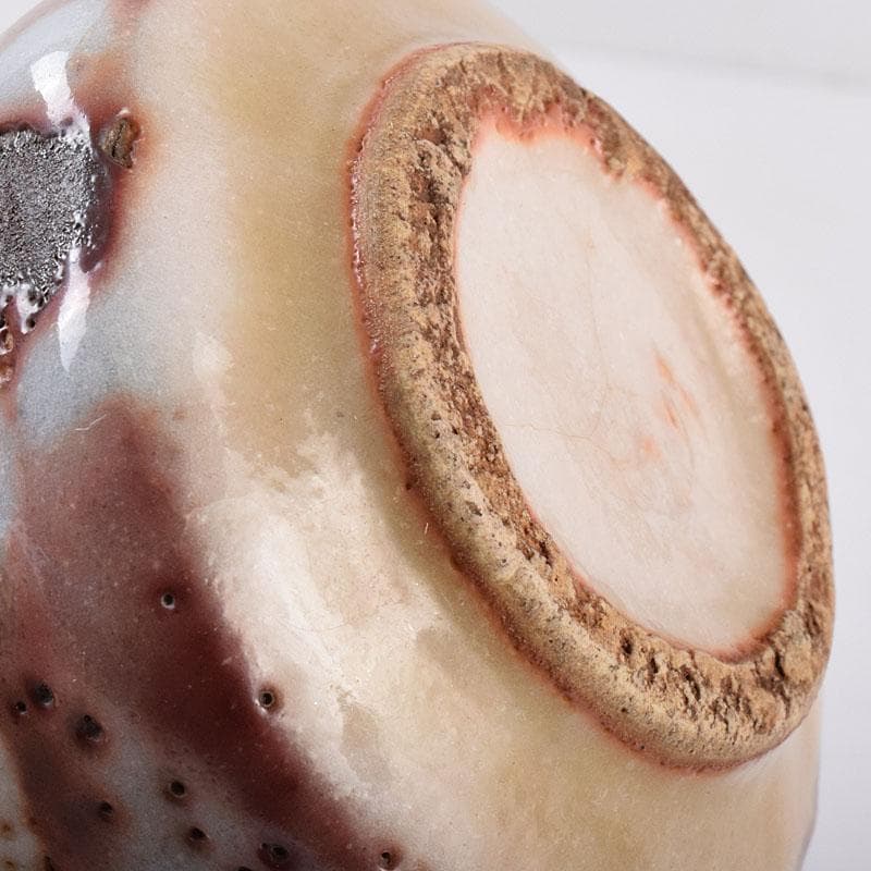 志野焼　美濃焼　奥磯太覚作　志野湯呑　共箱　C　R8909