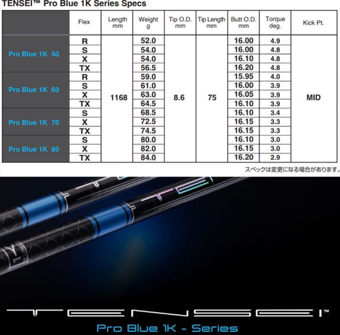 今週値下/TaylorMade TENSEI Pro Blue 1K シャフト