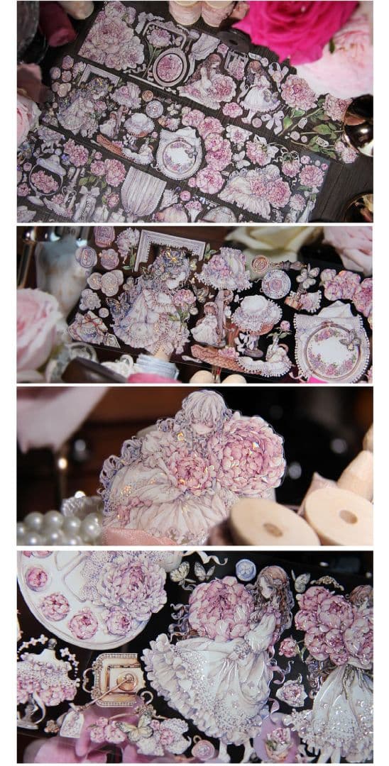 ✩再販✩J685＃芍药季(水晶)LION切り売り海外人物マステ女の子