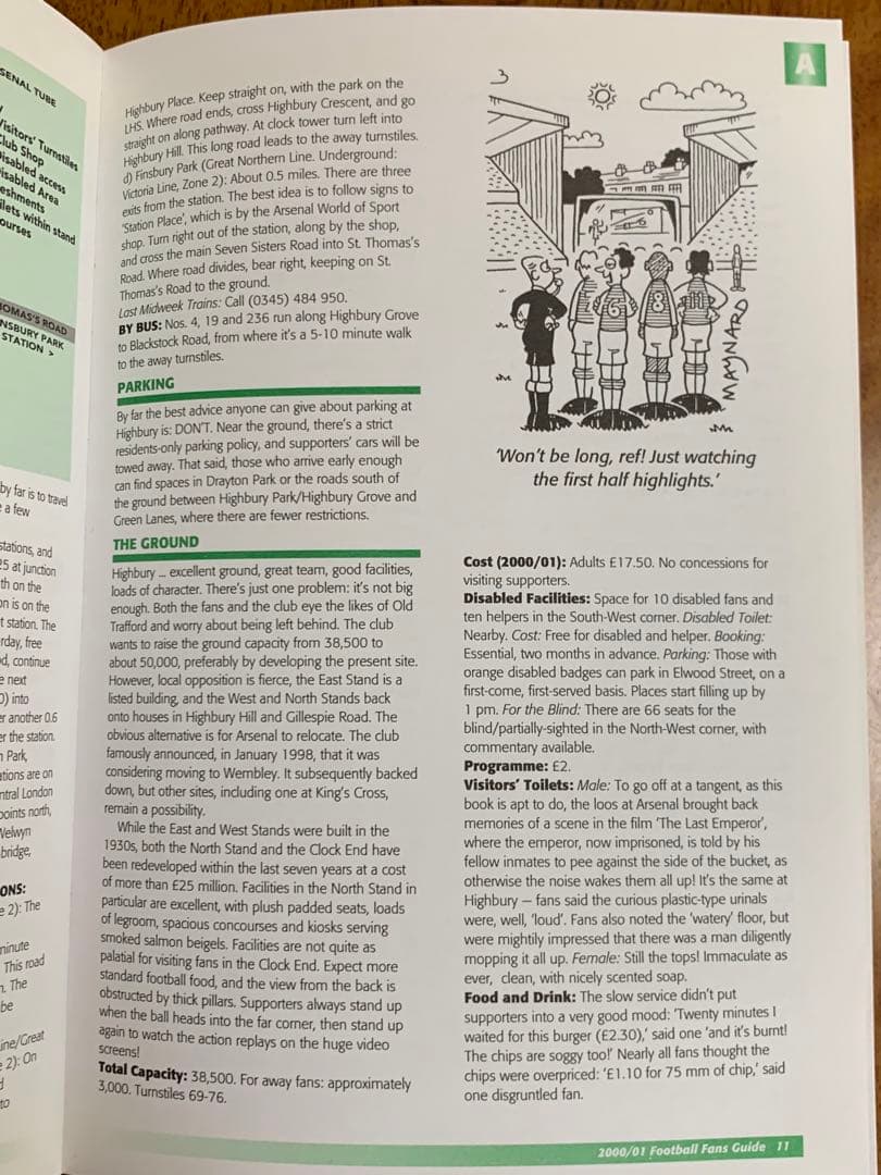 廃刊　football fans guide 2000/2001