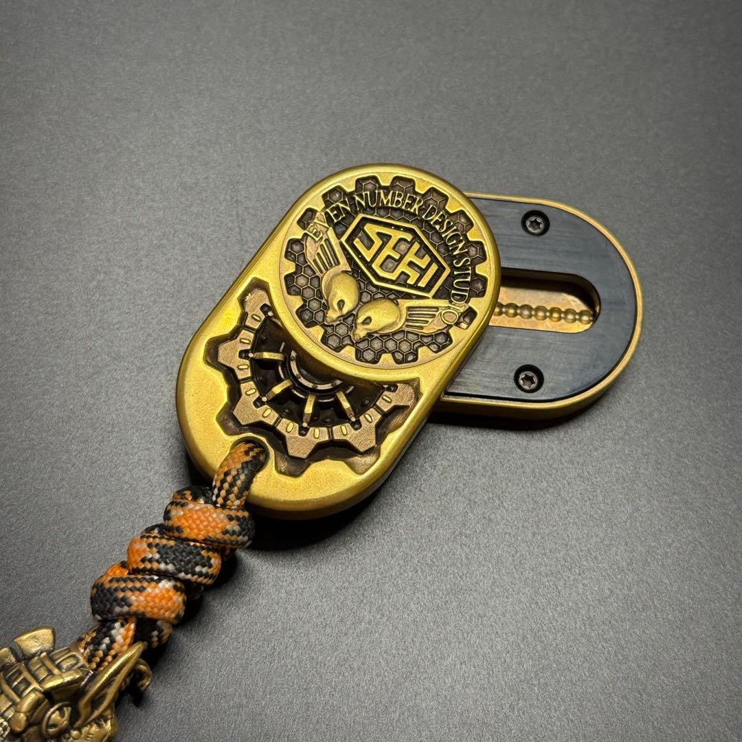フィジェットトイ　Cu製　EDC 回転スライダー