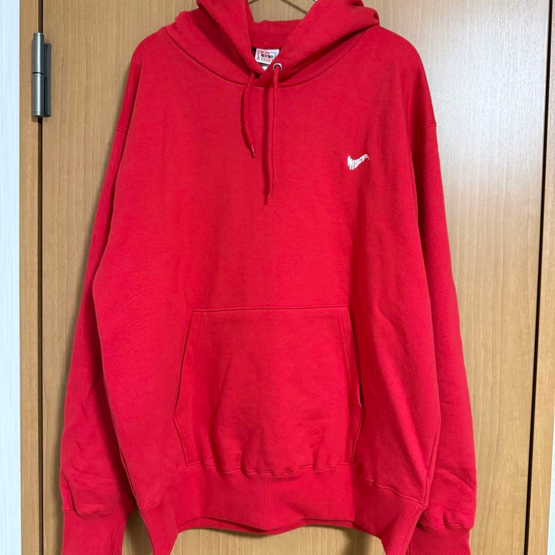 サバシスター　ロゴパーカーRED サイズXL