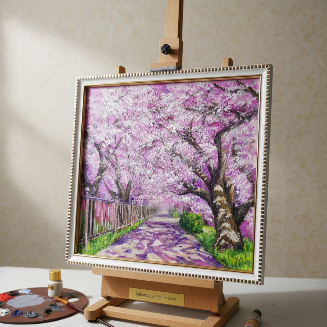 油絵 油彩 油彩画 絵 絵画 【春のトンネル】
