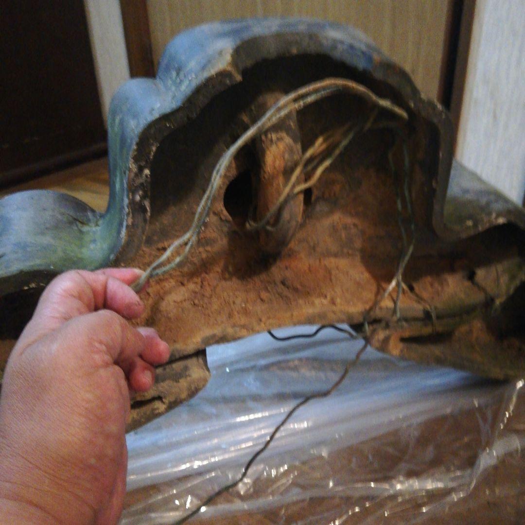 江戸時代大棟用大旧家時代宝珠大型サイズ横幅８０センチ高さ４５センチ古瓦当時物
