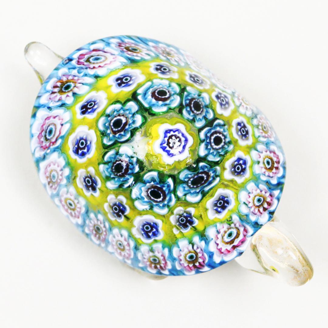 ベネチアンガラス Murano Glass ミルフィオリ カメ ペーパーウエイト