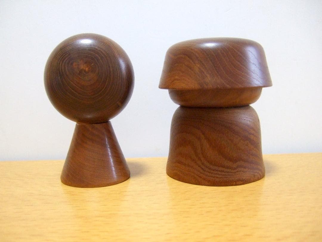 創作こけし ひろとし 2体まとめて Kokeshi dolls