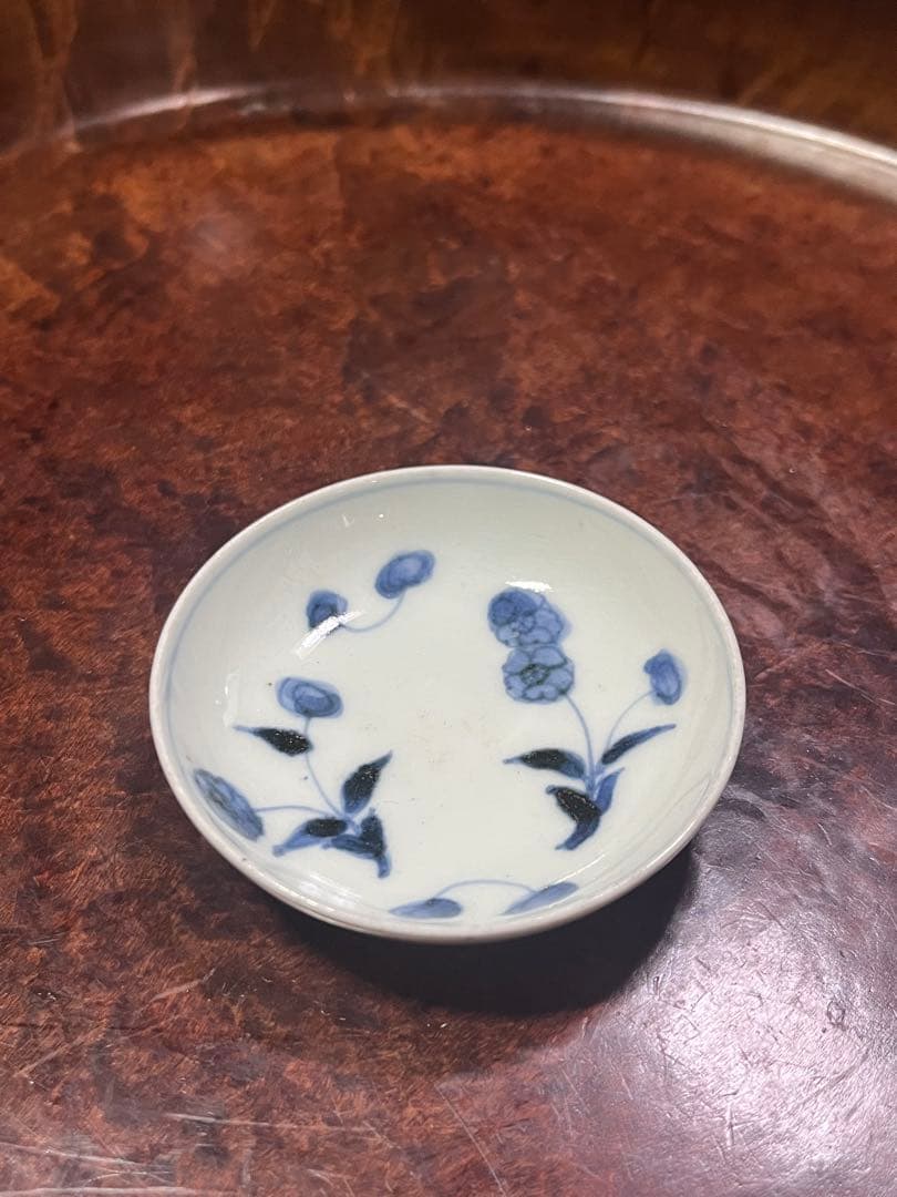 古伊万里　藍九谷　無傷完品　藍柿右衛門　豆皿　小皿　民藝　民芸　平盃　くらわんか