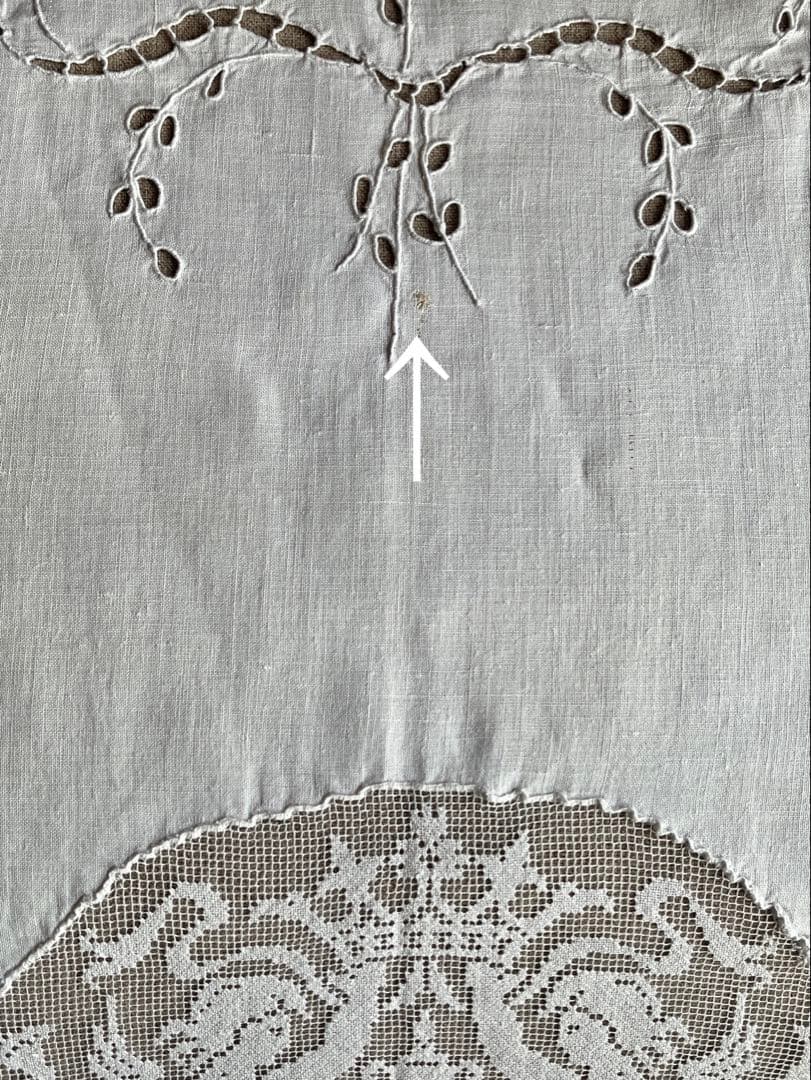 ◆フランスアンティーク｜手刺繍希少天使レースマルチクロステーブルエンジェル正方形