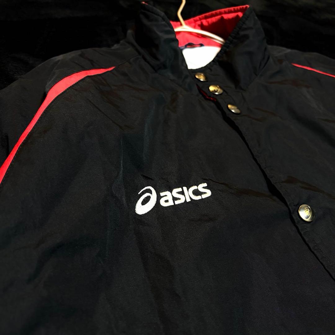 状態◎【asics／アシックス】ナイロンジャージ上下セット 刺繍ロゴ スポーツ