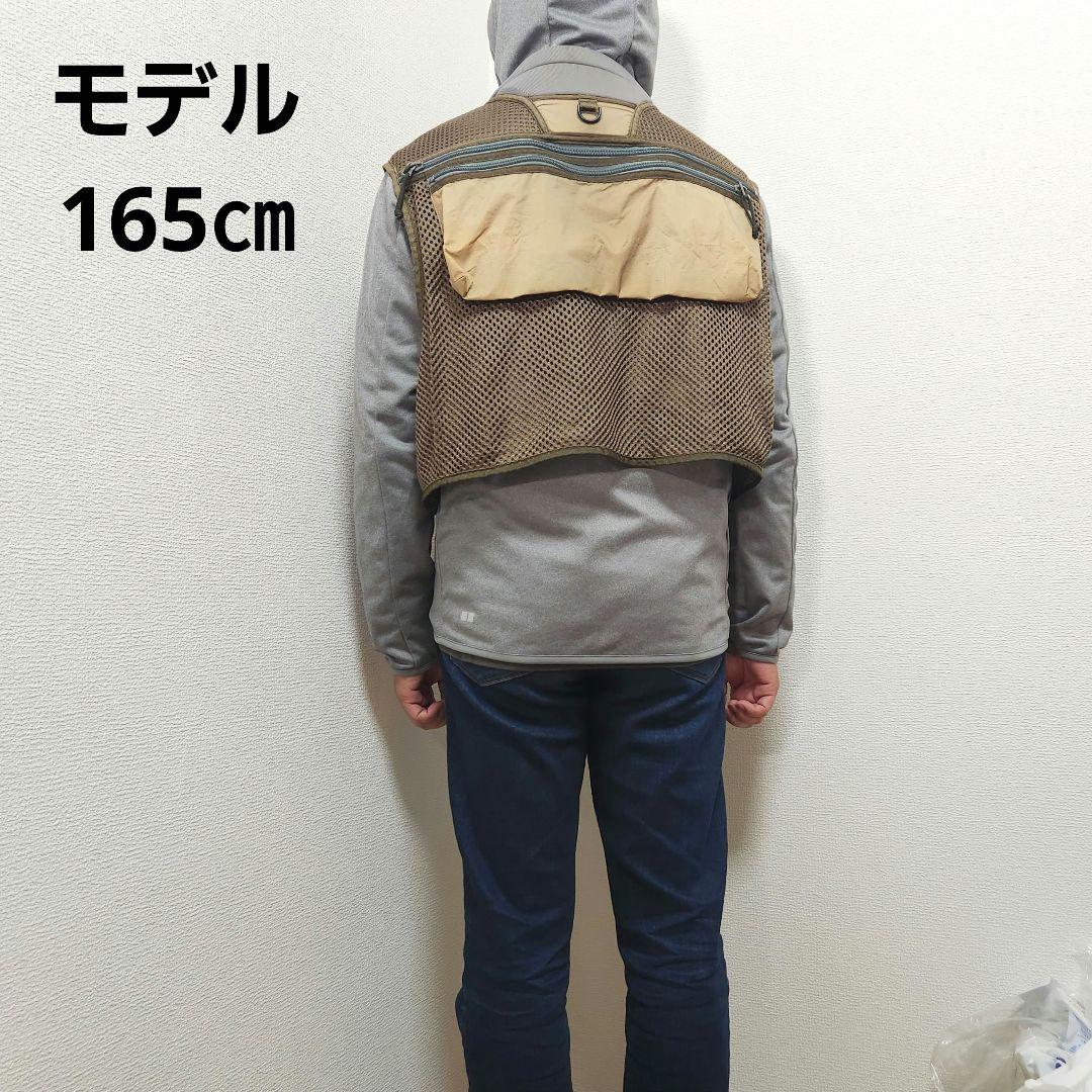 Patagonia メッシュフィッシングベスト ベージュ ブラウン　バーチカル