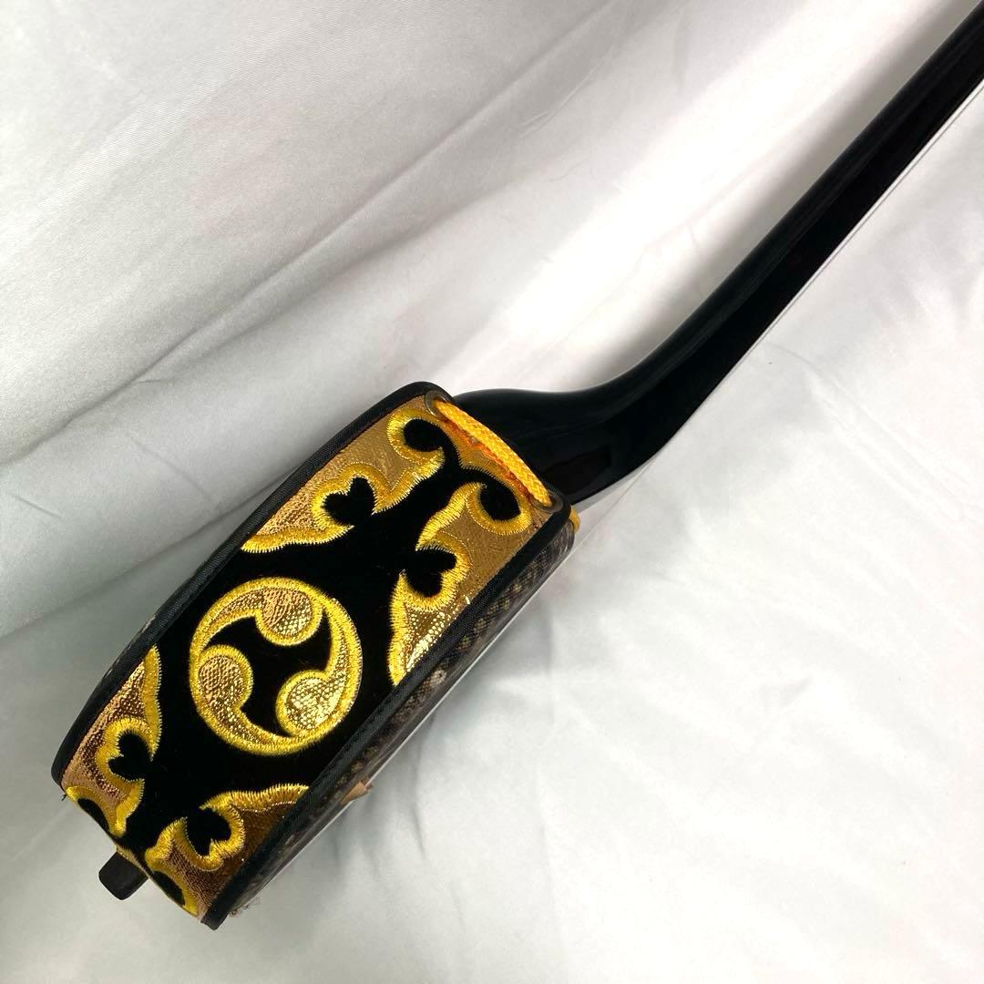 【美品】三線 沖縄 初心者 人工皮 ソフトケース 蛇革 蛇皮 付属品 和楽器