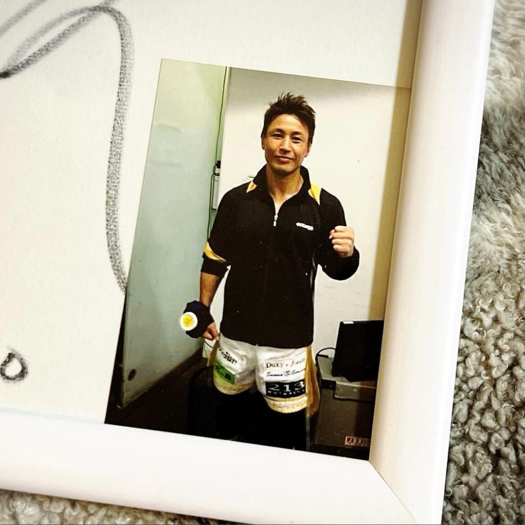 魔裟斗 直筆サイン色紙 写真付き 額装 個人的入手 超希少