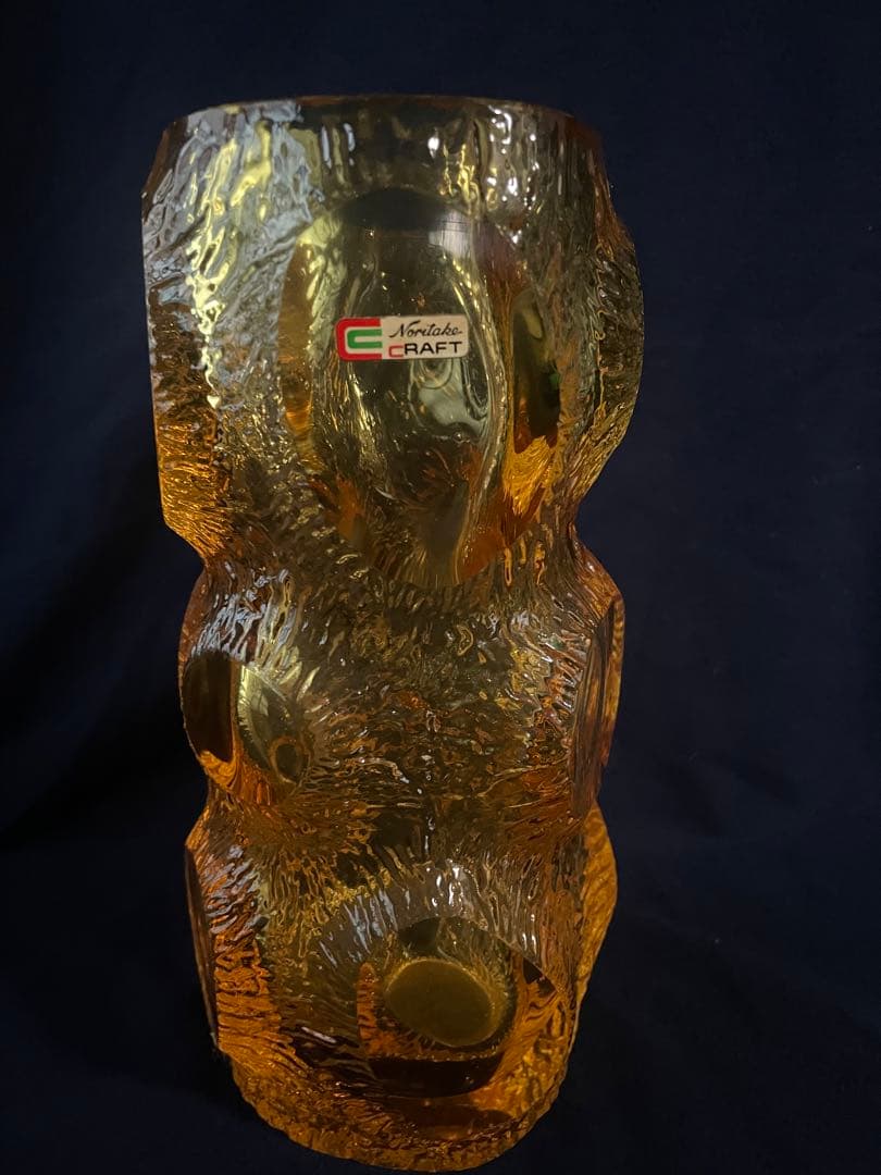 ノリタケクラフト 琥珀色 花瓶　ガラス製品