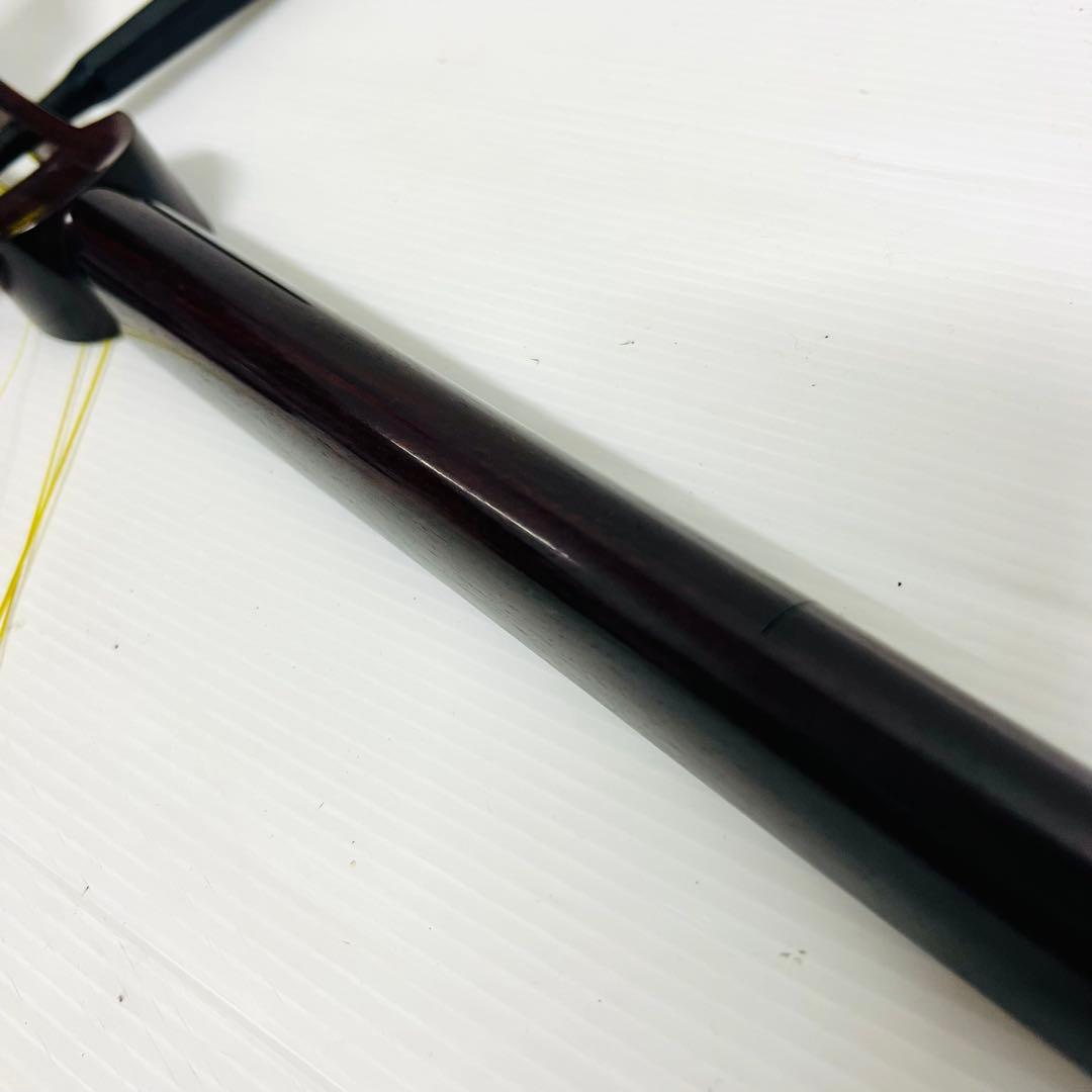 三味線　ハードケース付　紅木 綾杉胴 金細