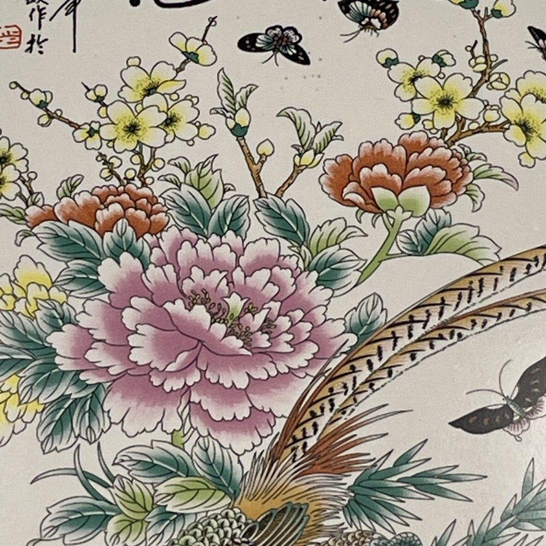 景徳鎮 陶板画 茶室 応接間 玄関 装飾品 工芸品 置物
