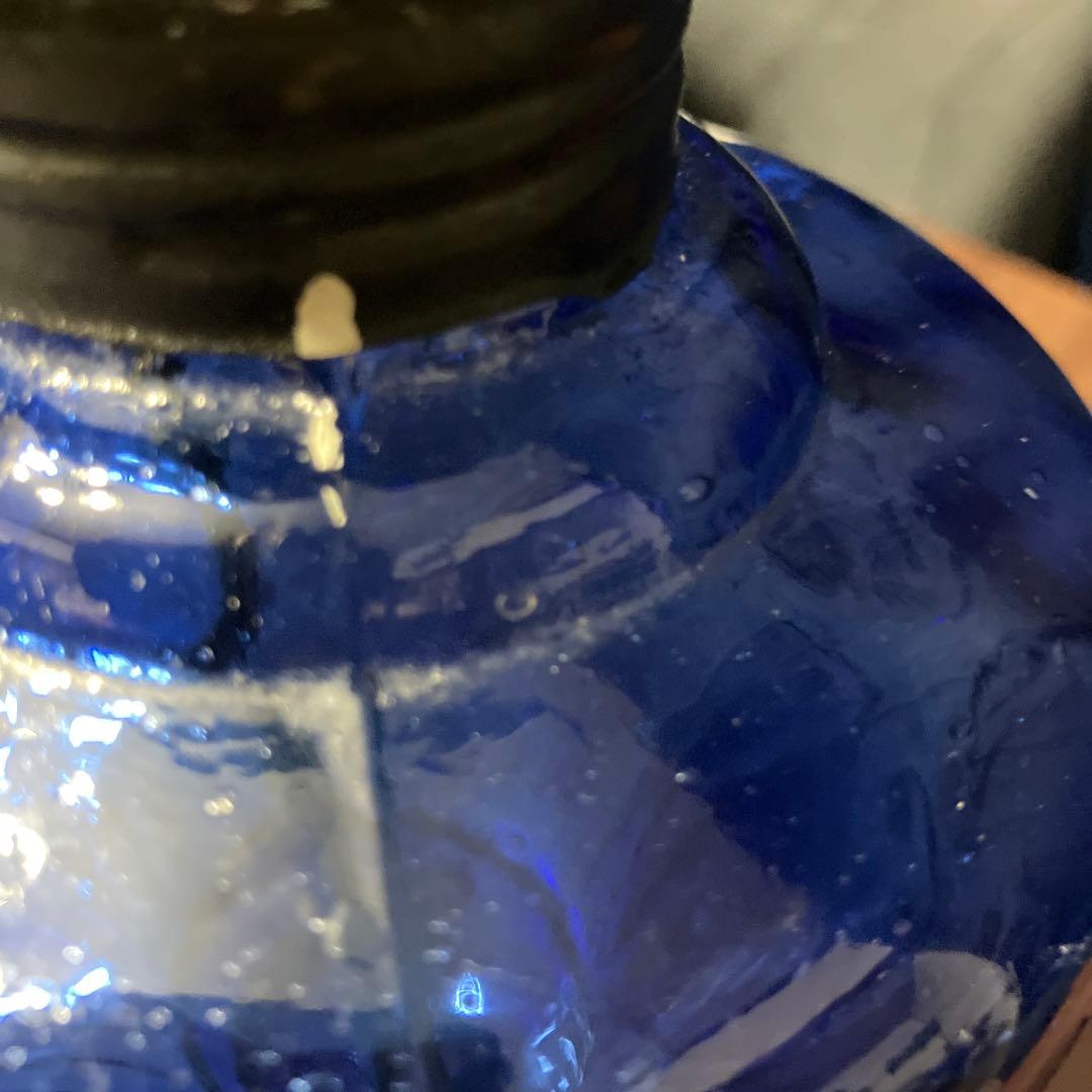 ヴィンテージ　コバルトブルーガラスランプ　アンティークランプ　青色ライト