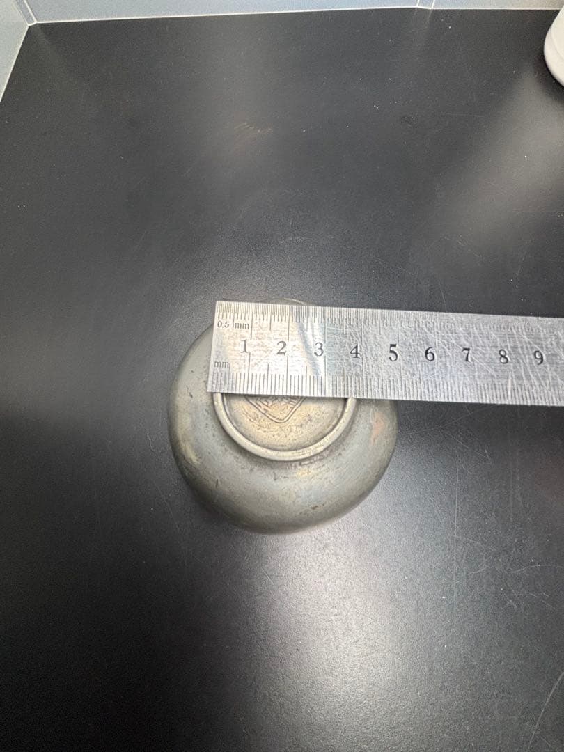 【希少品】生錫 京原田請合 アンティーク 骨董品 金属工芸 湯呑み