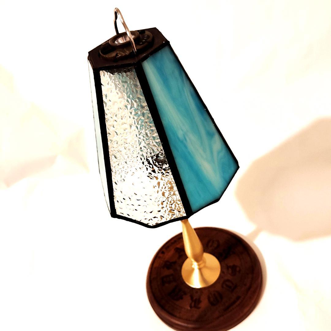 真鍮製　BRASS LAMP STAND　ステンドグラスシェード　セット