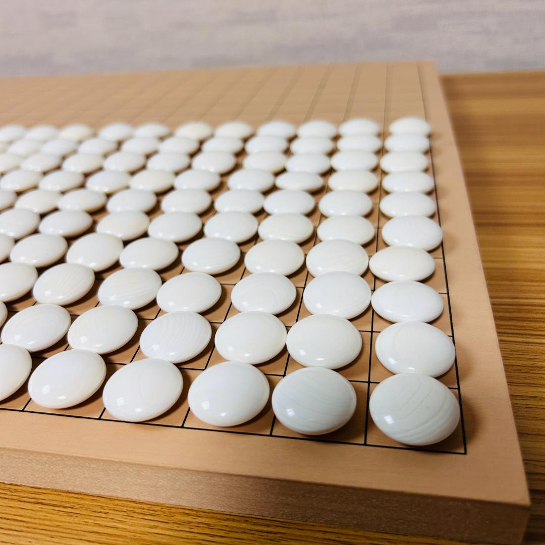 懐志作碁笥 蛤碁石 那智黒石 35~36号 白180個 + 黒179個 囲碁