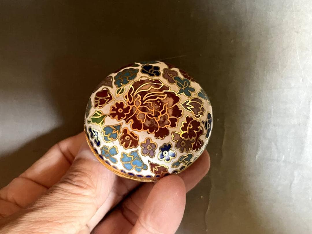 香合■七宝 花尽くし 白 香道具 お香入れ お茶道具 古美術 時代物 骨董品■