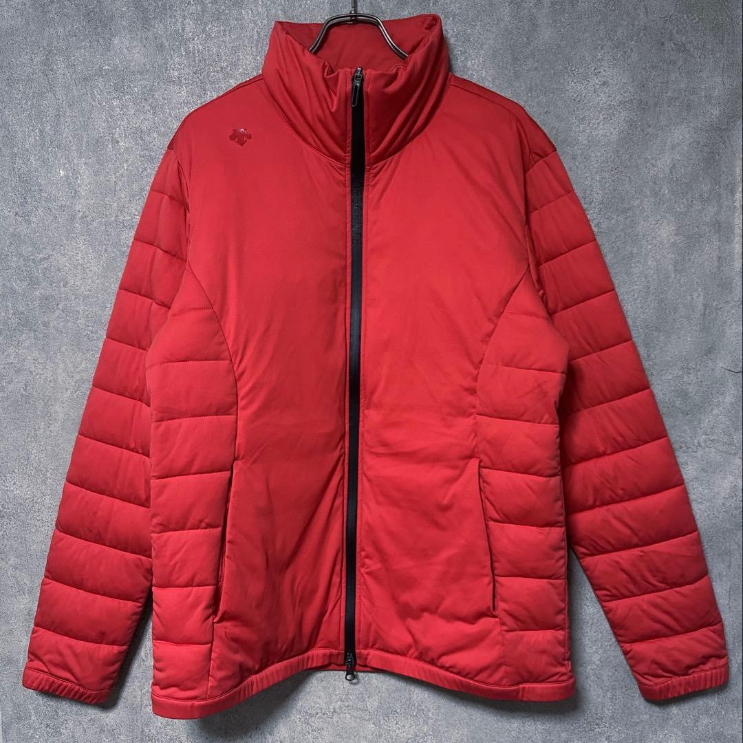 DESCENTE GOLF デサントゴルフ 中綿 ジャケット ロゴ レッド系 O