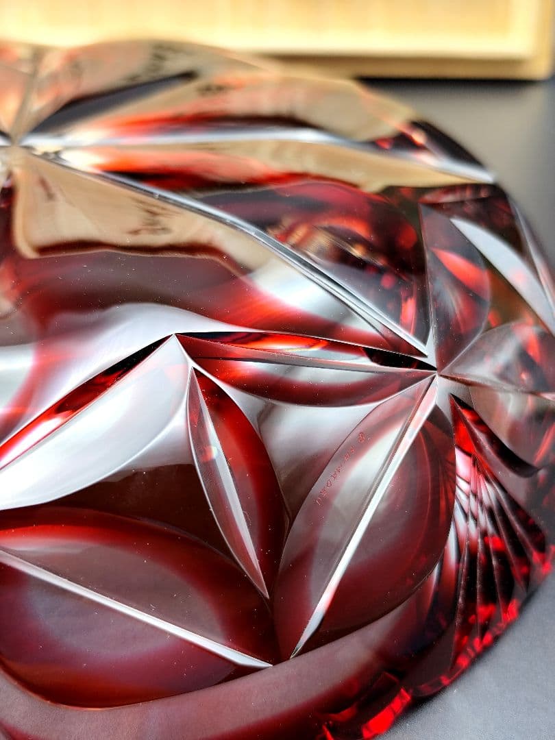 定価36万3千円☆薩摩切子 大皿 薩摩ガラス工芸（切子、江戸切子、薩摩切子）