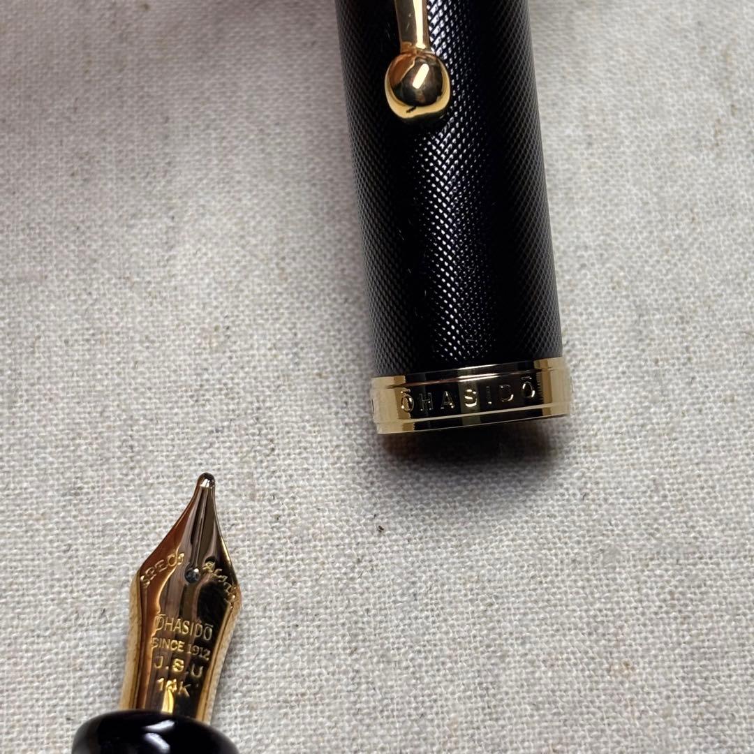 【美品】OHASIDO 手作り万年筆の大橋堂J.S.U 14K エボナイト製