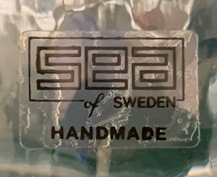 SEA,Swedenの手描き飾りグラス、美術工芸品