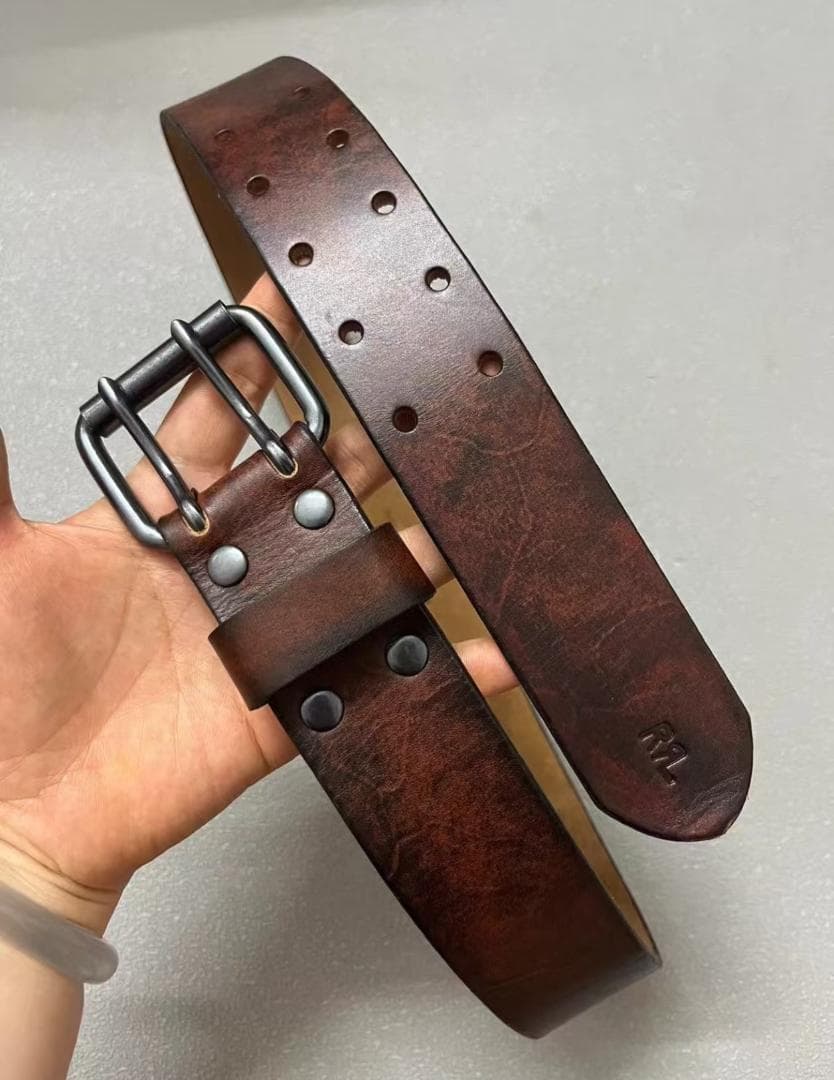 RRL (ダブルアールエル) レザーベルト ブラウン